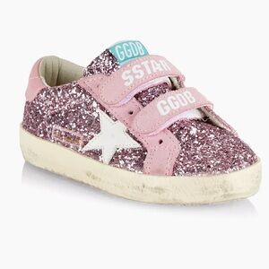 Golden Goose Old School Glitter Leather Star Sneakers Size EU 20 (US 4)